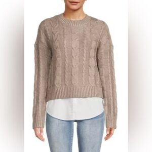 Design 365 Cable Knit Crewneck Sweater